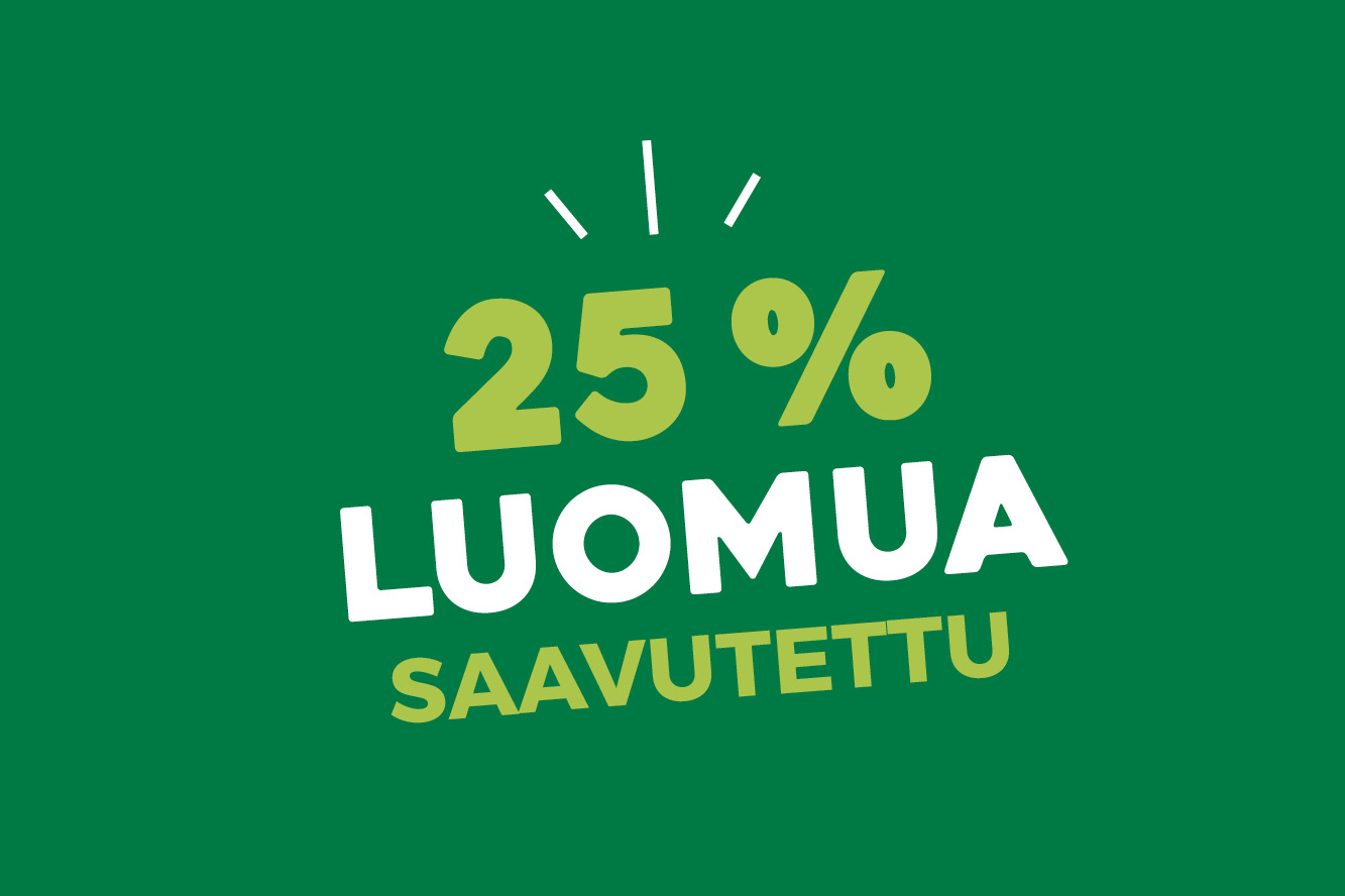Vaihe 8, 25 % luomua - tavoite saavutettu!