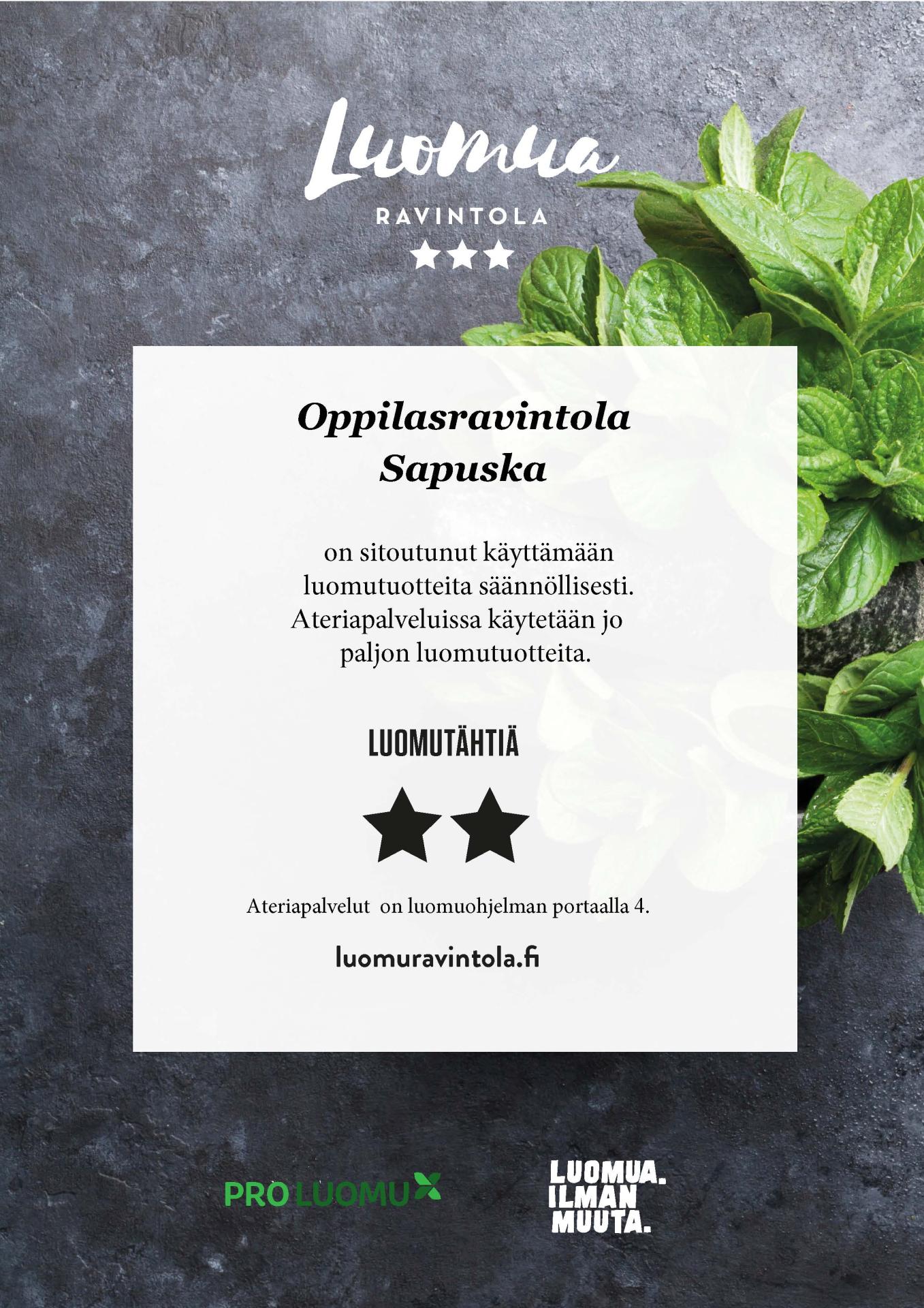 Vaalassa luomu on luonnollinen valinta